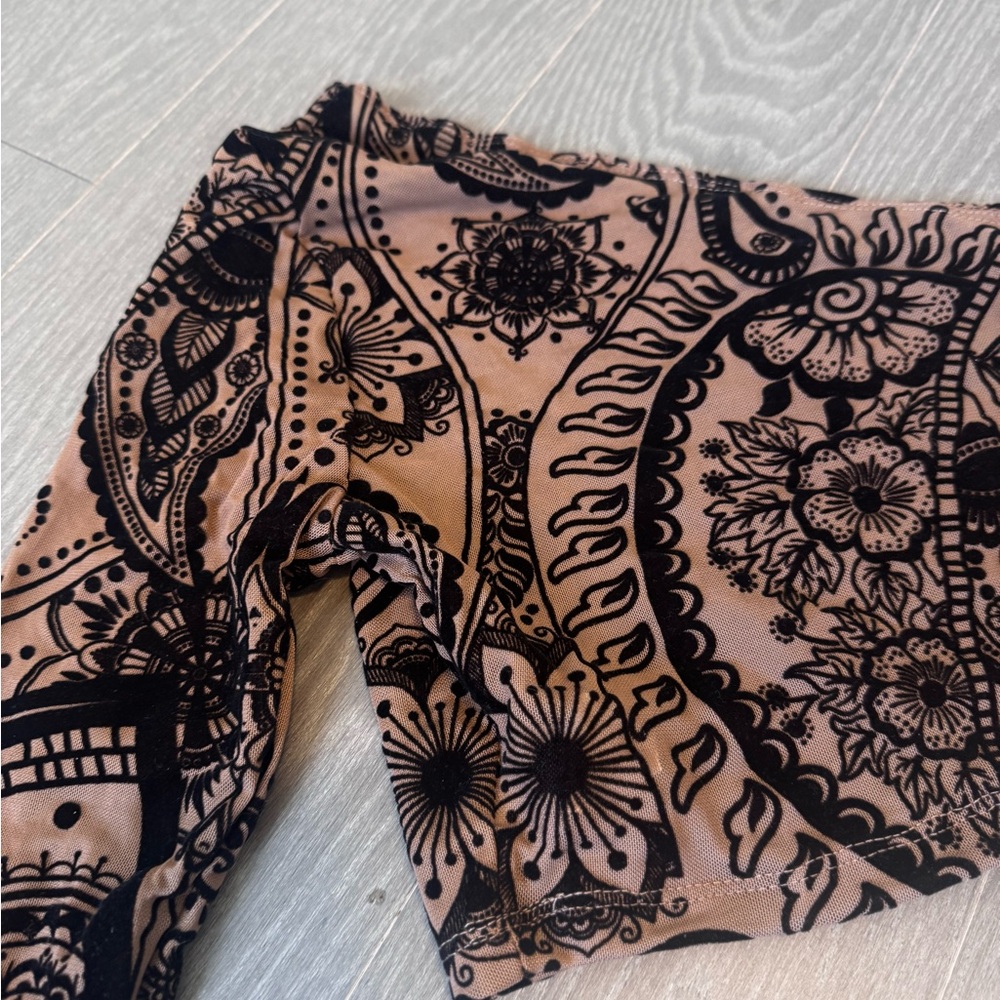 One shoulder Bohemian Floral Patterned Top